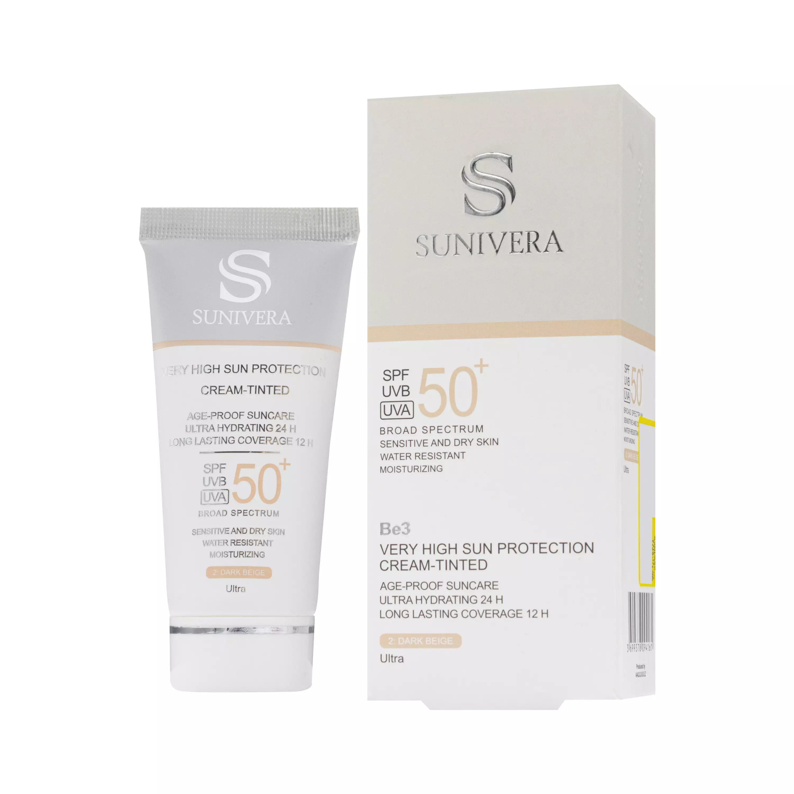 کرم ضد آفتاب SPF50 رنگی 2 دارک بژ پوست خشک سانیورا
